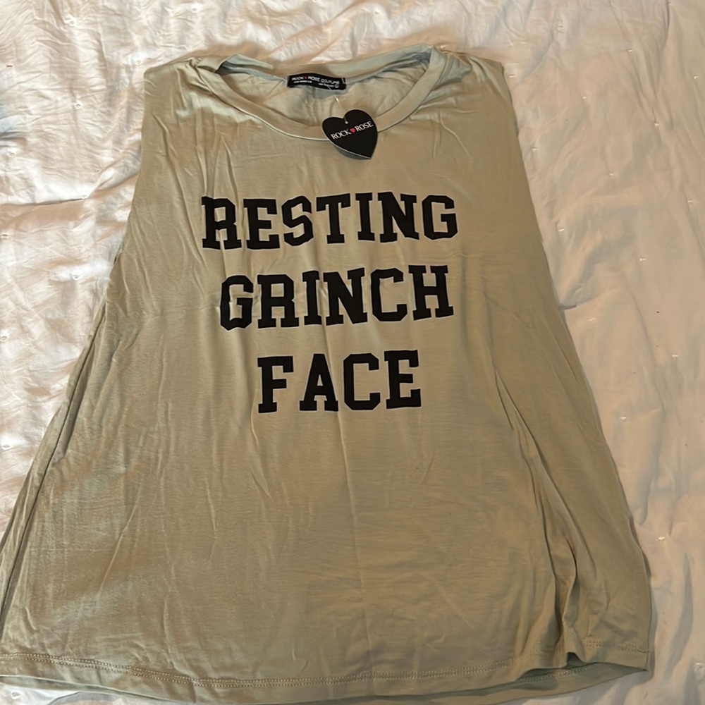 NWT sleeveless Resting grinch face large